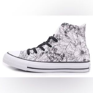 Converse 547330F women’s high tops black white floral 7